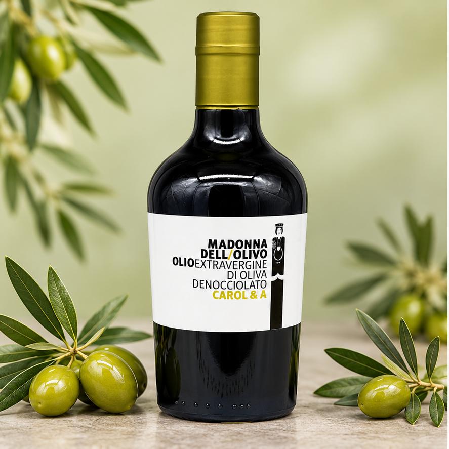 🫒 Madonna dell’Olivo – Carol & A – Natives Olivenöl Extra 🇮🇹 Italienisches Olivenöl aus entkernten Oliven 500 ml